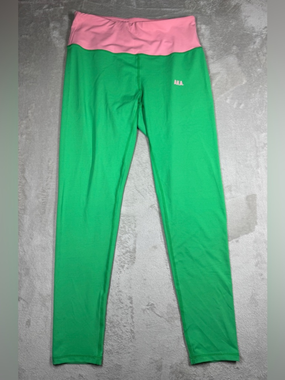 Ivy Storehouse Alpha Kappa Alpha AKA Sorority Green Pink Athletic Leggings L